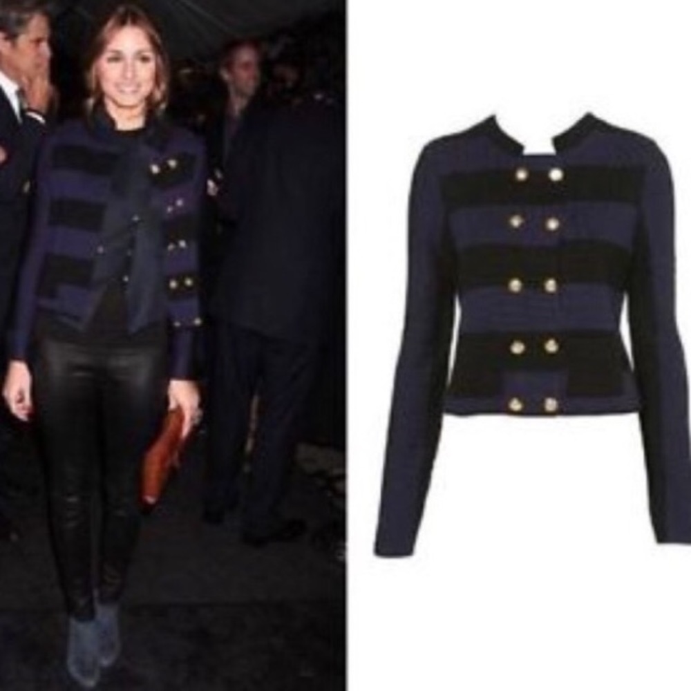 Topshop Military Stripe Sweater Jacket